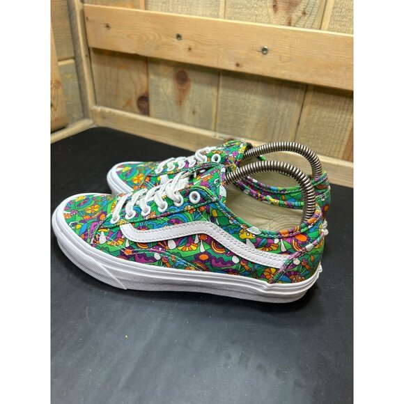 Vans Womens 6.5 Old Skool Shoes Psychedelic Floral & Mushroom Print Canvas Lace- - Picture 7 of 10